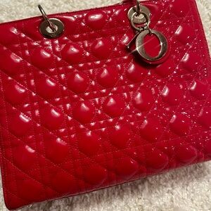 Large red lady Dior patent